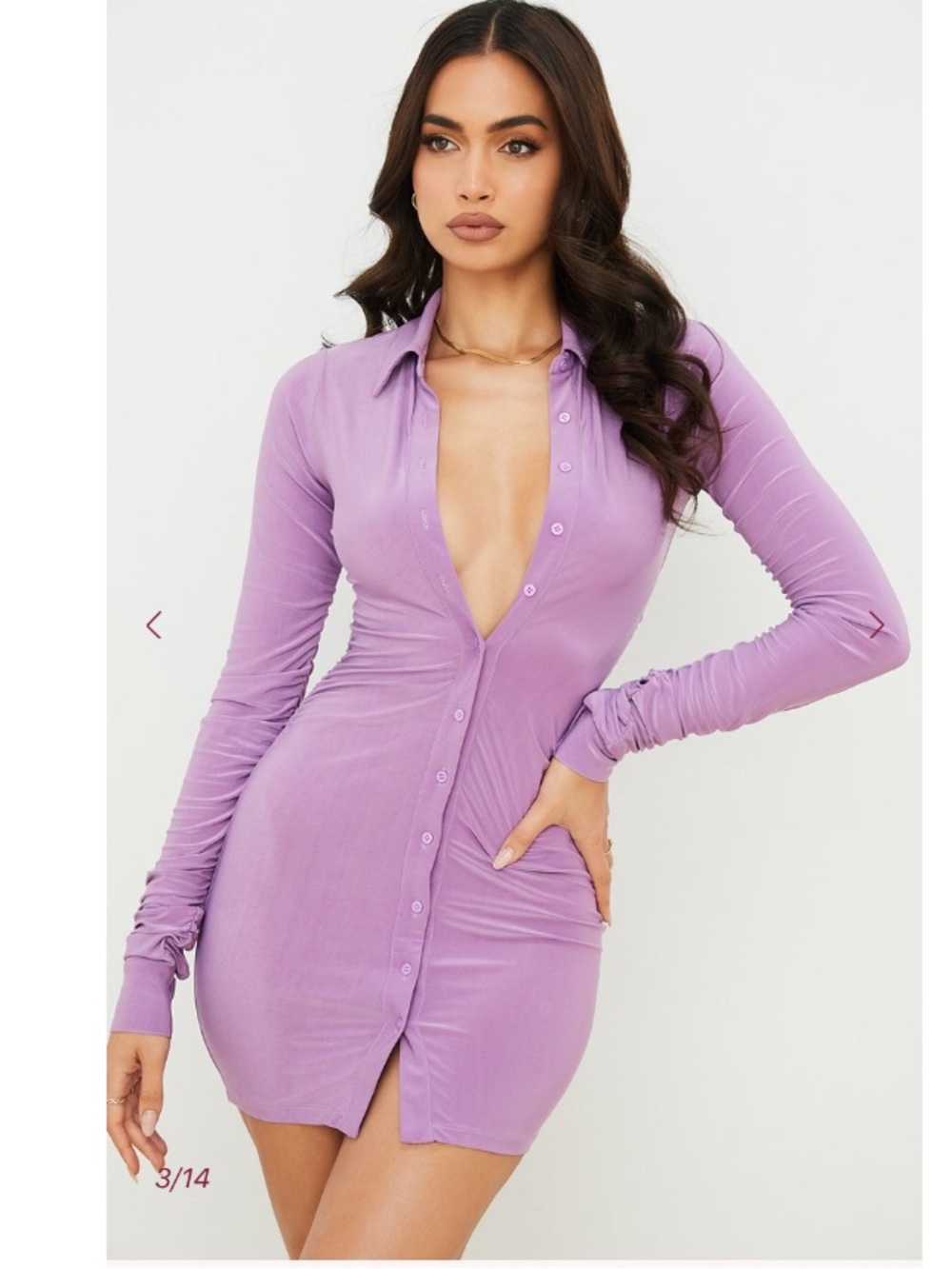 New House of CB Martinique Jersey Mini Cocktail Dress Medium Lilac Party Bodycon
